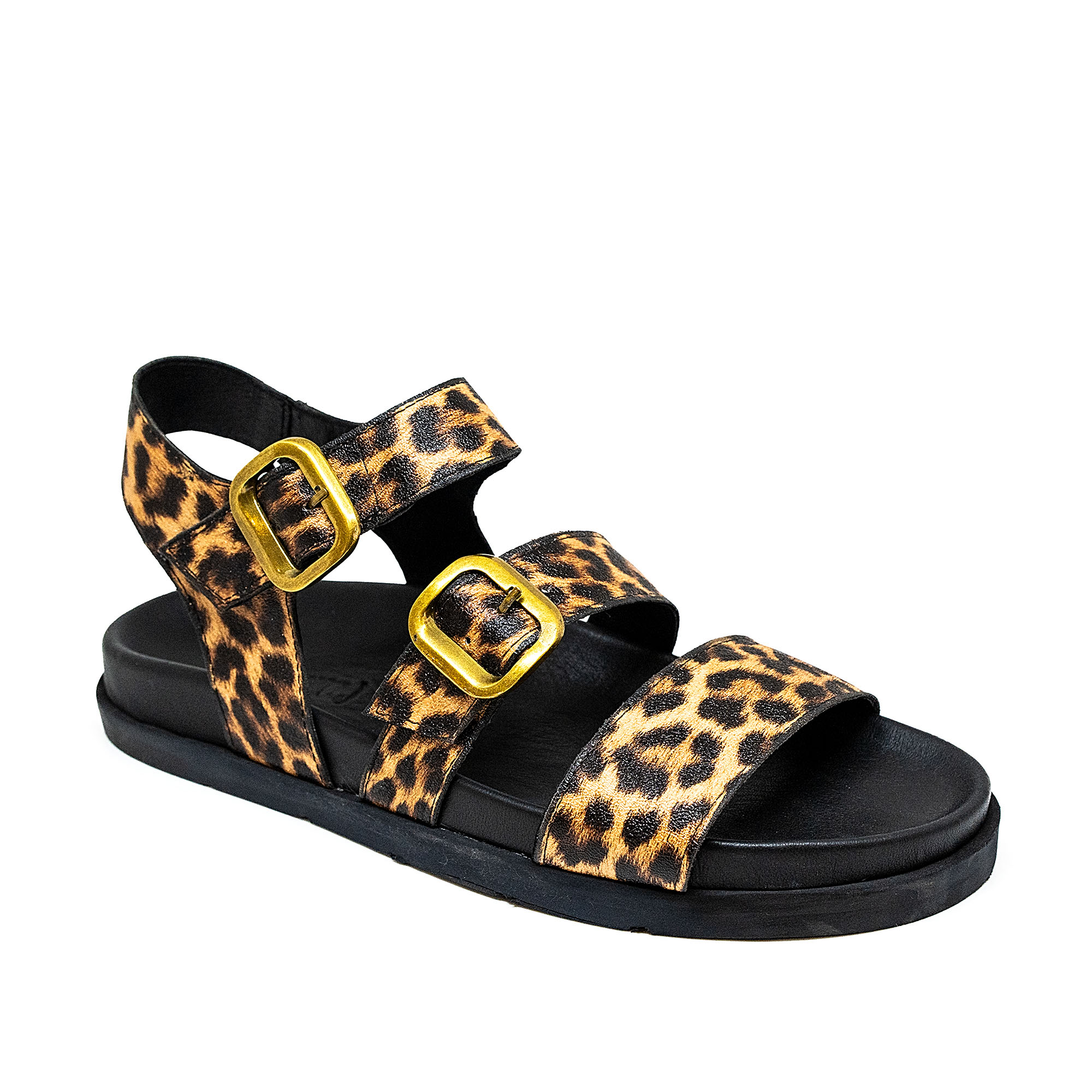 Bigshoes GA0302-20 Δερμάτινο Σανδάλι Λεοπαρ φωτογραφία